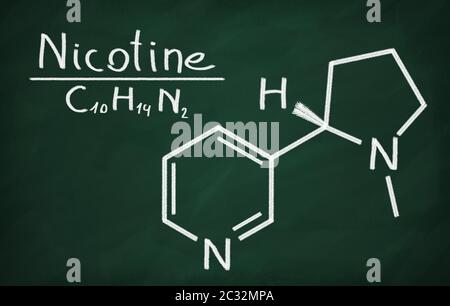 Strukturmodell des Nikotin an die Tafel. Stockfoto
