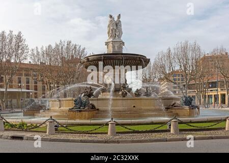 Fontaine de la Rotonde in Aix-en-Provence Frankreich Stockfoto