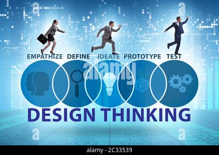 Design Thinking Concept in der Softwareentwicklung Stockfoto