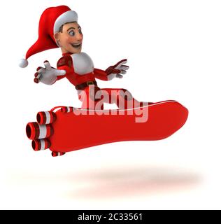 Spaß super Santa Claus - 3D-Darstellung Stockfoto