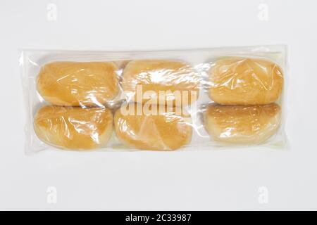 Etwas Brot in Plastikverpackung Stockfoto