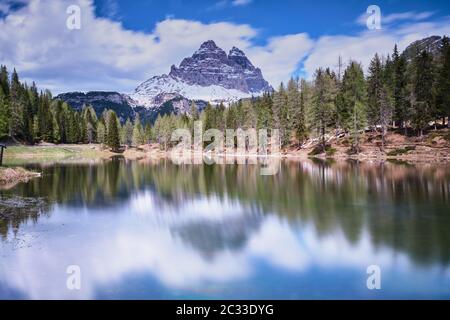 Bild der Landschaft in der Nähe der Drei Zinnen in Südtirol in Italien Stockfoto