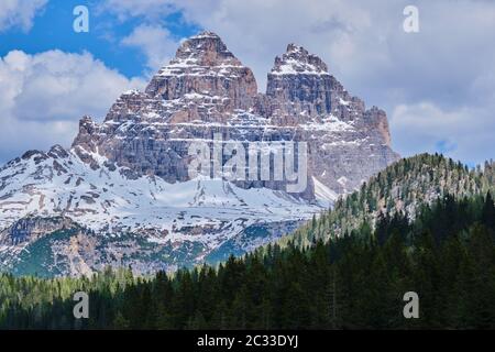 Bild der Landschaft in der Nähe der Drei Zinnen in Südtirol in Italien Stockfoto