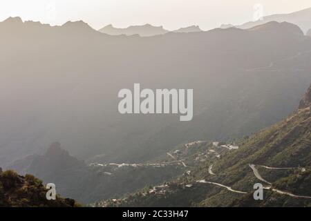 Berühmte Dorf Masca in ländlichen Ort in großer Höhe auf dem Berg in Teneriffa, Spanien Stockfoto