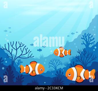 Ozean Unterwasser Thema Hintergrund 7 - Bild Illustration. Stockfoto