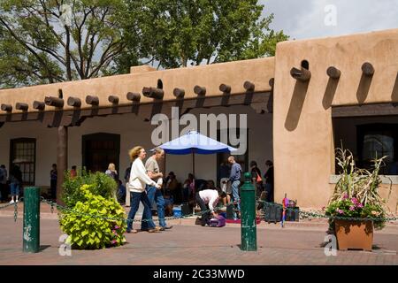 Palast der Gouverneure, Santa Fe, New Mexico, USA Stockfoto