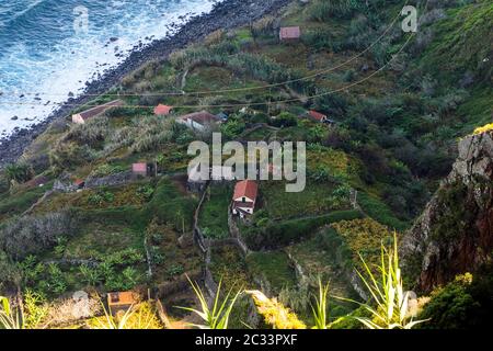 Portugal, Kanarische Inseln auf Madeira, Seilbahn - Teleferico Da Rocha do Navio in Santana Stockfoto