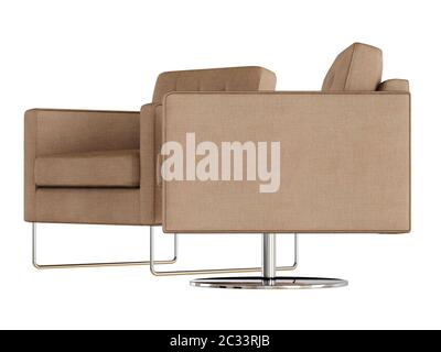 3D-Rendering mit zwei Stoffsessel Stockfoto