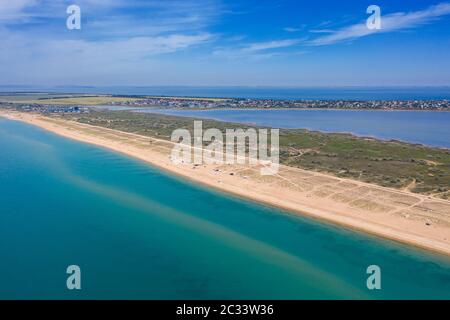 Luftbild am Strand und am Schwarzen Meer Stockfoto
