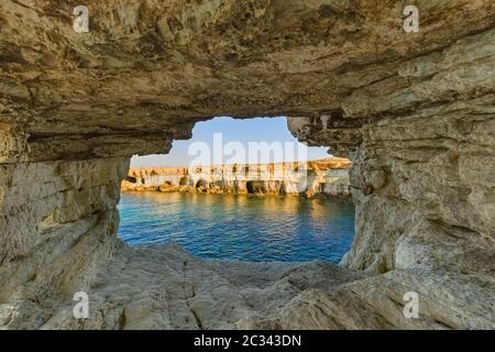 Berühmte Meereshöhlen in Ayia Napa Zypern Stockfoto