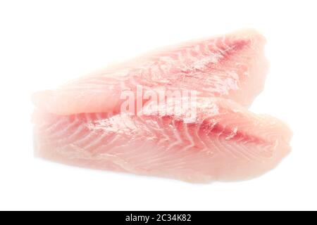 Red Snapper Filets isoliert auf weißem Stockfoto