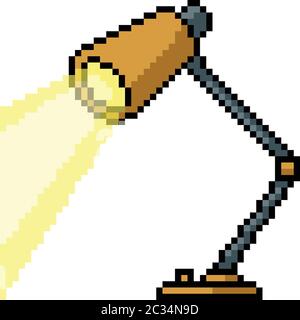 vektor Pixel Kunst Lampe isoliert Cartoon Stock Vektor