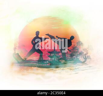 Karate Berufe - Abstraktion Karte Stockfoto
