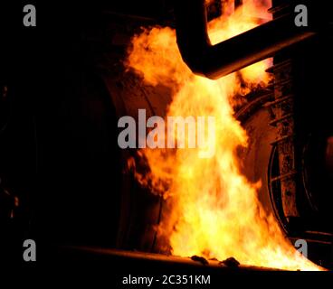 Feuer auf der Pipeline Stockfoto