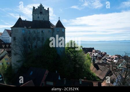 Meersburg, auch bekannt als die Alte Burg in Meersburg am Bodensee ist die älteste bewohnte Burg Deutschlands. Stockfoto