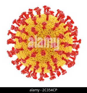 Virus konzeptionell mit Clipping-Pfad enthalten. Die Struktur eines Virus. Covid-19, Coronavirus, Influenza, HIV. Konzeptbild von Infektionskrankheiten. 3 Stockfoto