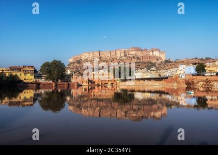 gulab sagar talab mehrangarh Reflexion Stockfoto