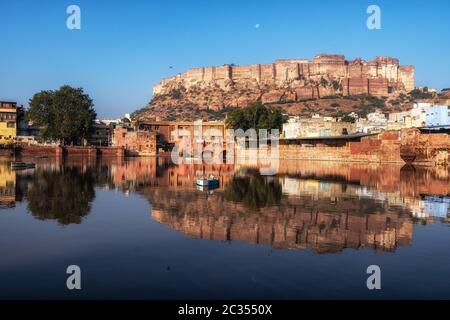 gulab sagar talab mehrangarh Reflexion Stockfoto