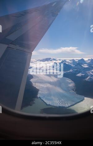 Perito Moreno Gletscher in Argentinien vom Flughafen aus gesehen Stockfoto