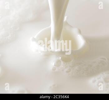 Milch Spritzen Stockfoto