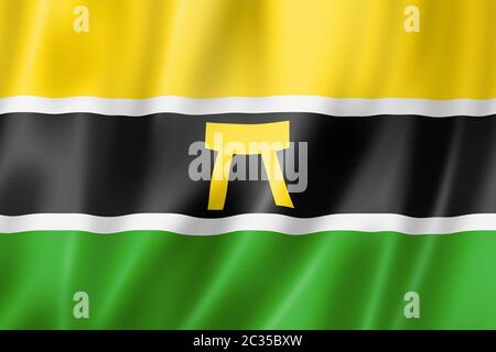 Ethnische Flagge der Ashanti People, Afrika. 3D-Abbildung Stockfoto