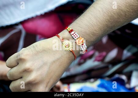 Während der indischen Rakhi Festival' Raksha Bandhan' Stockfoto