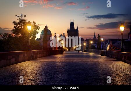 Karlsbrücke in Prag Stockfoto