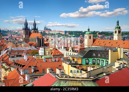 Prag von oben Stockfoto