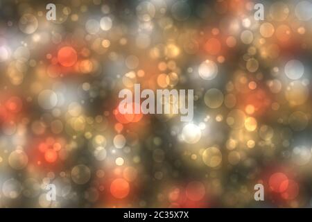 Eine festliche Abstrakt dunkel Golden Orange gradient Hintergrund Textur mit Glitter defokussierten Funkeln bokeh Kreisen. Karte Konzept für ein glückliches Neues Jahr, party Stockfoto