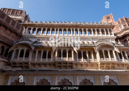 mehrangarh Fort Fenster detailliert Stockfoto