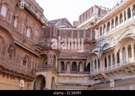 mehrangarh Fort Fenster detailliert Stockfoto