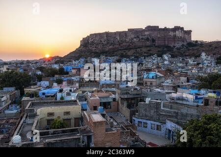 mehrangarh fort Sonnenuntergang Stockfoto