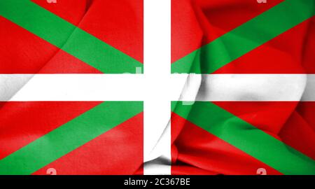 3D-Flagge Baskenland, Spanien. 3D-Darstellung. Stockfoto