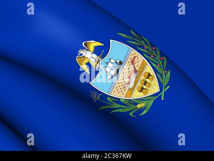 3D-Markierung der Allegheny County (Pennsylvania), USA. 3D-Darstellung. Stockfoto