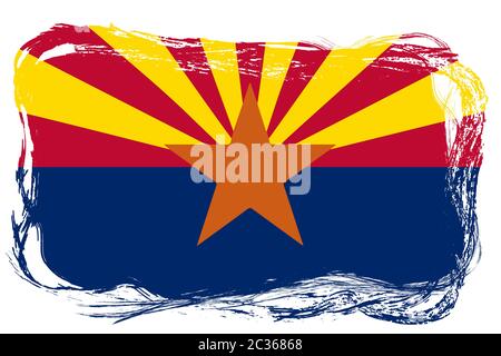 Die Flagge Von Arizona Grunge Stockfoto
