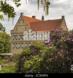 Burg Hülshoff Schloss, Geburtsort der Dichterin Annette von Droste-Hülshoff, Havixbeck, Deutschland, Europa Stockfoto