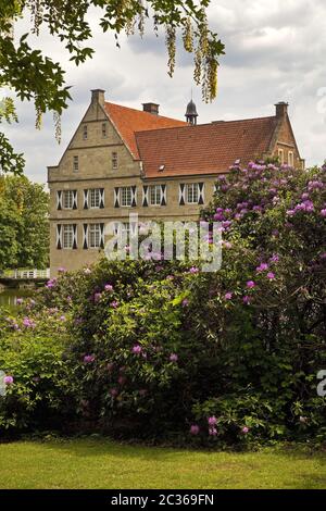 Burg Hülshoff Schloss, Geburtsort der Dichterin Annette von Droste-Hülshoff, Havixbeck, Deutschland, Europa Stockfoto