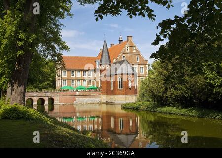 Burg Hülshoff Schloss, Geburtsort der Dichterin Annette von Droste-Hülshoff, Havixbeck, Deutschland, Europa Stockfoto