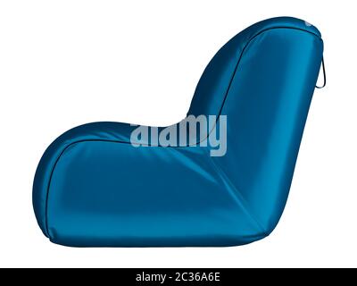 Weicher blauer Stuhl aus seidenem 3D-Rendering Stockfoto