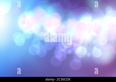 Abstrakte Gradient von Violett Blau Pastell hellen Hintergrund Textur mit glühenden Rundschreiben bokeh Lichter schönen bunten Frühling oder Sommer Kulisse. Stockfoto