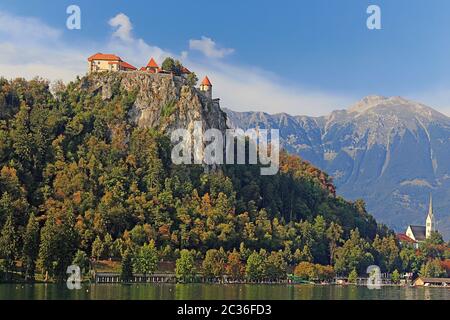 Schloss Bled am Bleder See in Slowenien Stockfoto