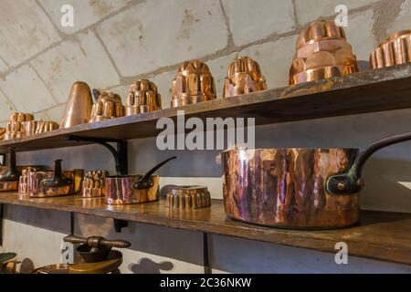 Küche im Schloss Chenonceau - Loiretal - Frankreich Stockfoto