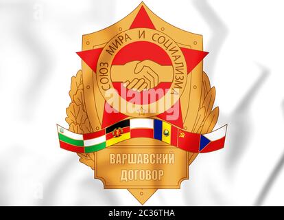 Emblem der Warschauer Pakt. 3D-Darstellung. Stockfoto