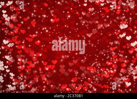 Valentines Tag Hintergrund mit Herzen und Sterne Stockfoto