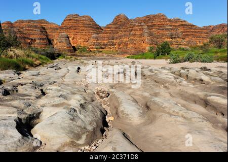 Landschaft des Purnululu National Park oder Bungle Bungles, Weltkulturerbe, im Outback von Western Australia. Stockfoto