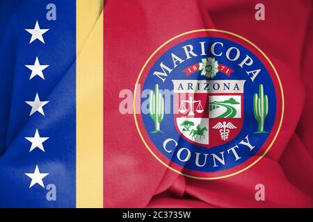 3D-Markierung von Maricopa County (Colorado), USA. 3D-Darstellung. Stockfoto