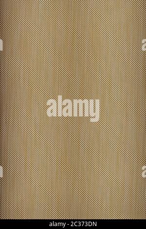 Hochauflösende beige Tapete Textur. Textur aus gewebten synthetischen Fäden. Olivfarbe, Khaki und Beige. Speziell verzerrter Horizont-Winkel. Abs Stockfoto