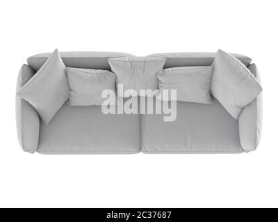 Graues weiches Sofa mit Kissen Stockfoto