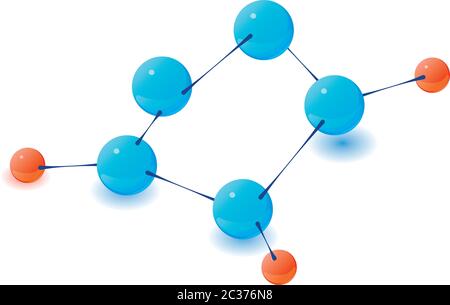 Symbol für chemisches Modell, isometrischer Stil Stock Vektor
