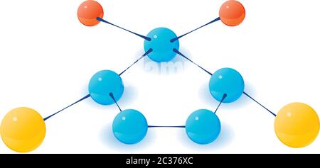 Science Molekül Symbol, isometrischer Stil Stock Vektor